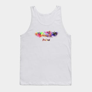 Dallas skyline in watercolor Tank Top